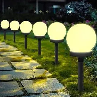 Solar Gartenleuchte,6 Stück Wasserdichte Solarlampen für Garten,Kugelleuchte,LED Kugel mit Erdspieß,Gartenleuchte mit Kugellampe,LED Solarleuchten für Garten,Gartenbeleuchtung,Außenbeleuchtung Garten