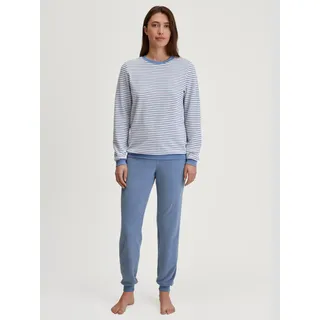 CALIDA Schlafanzug »Soft Dreams« 2 tlg. Ringel-Design, warm, weich, Frottee-Qualität, Cotton-Mix