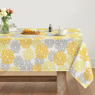 Artoid Mode Blumen Gelb Dahlien Herbst Tischdecke 140x180 cm, Saisonnal Fall Fleckschutz Tischwäsche Küche Dekoration Urlaub Party Dekor
