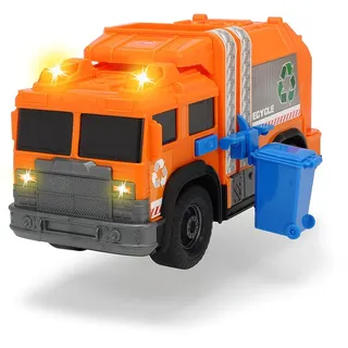 Dickie Toys 203306001 Recycle Truck, Müllauto, Müllabfuhrwagen, Müllfahrzeug, Müllwagen, Spielzeugauto, Abfallbehälter fährt auf und ab, Licht & Sound, inkl. Batterien, 30 cm groß, ab 3 Jahren