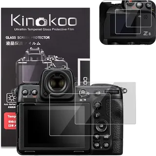 kinokoo Z8 Displayschutzfolie + Weicher Film – 0,25 mm 9H Härtegrad Gehärtetes Glasfolie für Nikon Z8 Z9 Digitalkamera, blasenfrei/kratzfest, 2 Stück