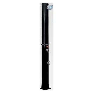 Solardusche mit 40 Liter Wassertank, Duschkopf und Wasserhahn, Schwarz aus PVC und Aluminium für Pool und Garten