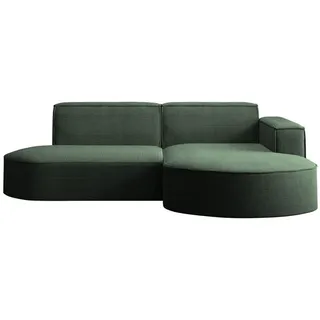 kaiser möbel Ecksofa Designer MODENA STUDIO stoff Dicker cord Poso Dunkelgrün Rechts