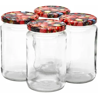 van Well Einmachglas "Einmachgläser / Sturzgläser Wildberries 720 ml 4er Set transparent", transparent