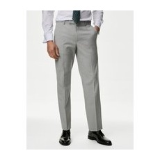 Mens M&S Collection Regular Fit Stretch Suit Trousers - Light Grey, Light Grey - 40-REG