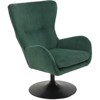 Hela Ohrensessel SAMOS Mikrofaser Cord 72 x 96 x 81 cm Grün drehbar