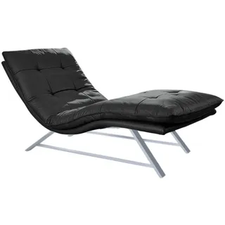 W.Schillig Relaxliege daily dreams Leder 75 x 91 x 170 cm grau mit Kissen