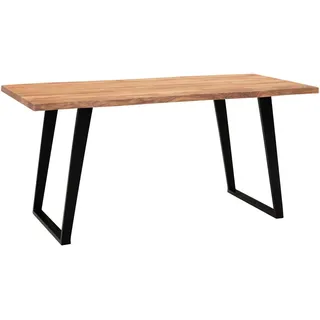Wohnling Schreibtisch Akazie massiv / Schwarz