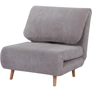 Homcom 2-In-1 Schlafsofa Schlafsessel Klappmatratze Gästebett Klappbett Hellgrau , Holz , Echtholz,Kiefer , Füllung: Schaumstoff,Schaumstoff , einzeln stellbar , 87x89x82 cm , Wohnzimmer, Sofas & Couches, Schlafsofas, Schlafsessel
