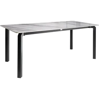 Beliani Gartentisch 180 x 90 x 76 cm Grauer Marmor