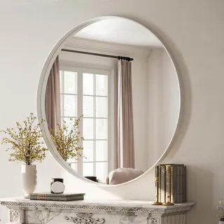 Koonmi Runder Wandspiegel 120 cm Silber/Schwarz