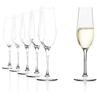 Stölzle Lausitz Sektgläser Event 6er-Set 195 ml – Elegante Champagnergläser ideal für Sekt & Prosecco – Hochwertige Sektkelche aus Kristallglas – Spülmaschinen- & stoßfest, Made in Germany