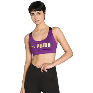 Puma Mid Impact FIT Sport-BH Damen 99 purple pop/gold S