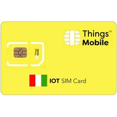 Daten-SIM-Karte IOT Italien - Things Mobile - mit weltweiter Netzabdeckung und Mehrfachanbieternetz GSM/2G/3G/4G. Ohne Fixkosten und ohne Verfallsdatum. 10 € Guthaben inklusive
