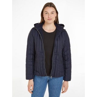 Tommy Hilfiger Damen Daunenjacke mit Kapuze, Blau (Desert Sky), L