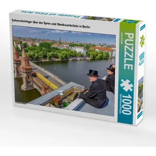 CALVENDO Puzzle Schornsteinfeger über der Spree und Oberbaumbrücke in Berlin 1000 Teile Puzzle quer | 1000 Teile Lege-Größe 64x48cm Foto-Puzzle für glückliche Stunden