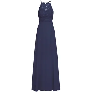 APART Fashion Abendkleid aus Chiffon und Spitze, Navy, S, 72015