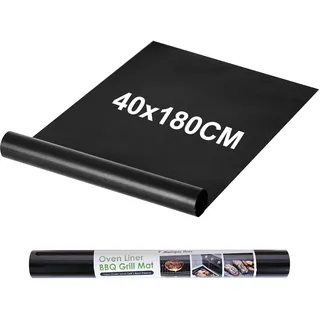 BBQ Grillmatte für Gasgrill 40x180cm | Übergroße Zuschneidbar Grillmatten Teflon Grillplatte,Antihaft Grill Matte Backmatte, Wiederverwendbar Grill Matten für Gasgrill und Holzkohle, PFOA-Fre