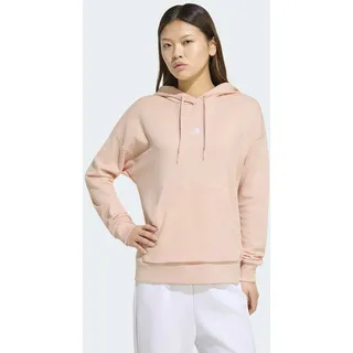 Kapuzensweatshirt ADIDAS SPORTSWEAR "ESSENTIALS SMALL LOGO FRENCH TERRY HOODIE", Damen, Gr. XL, blush pink, weiß, Obermaterial: 70% Baumwolle, 30% Polyester, normal, Rundhals, angesetztes Bündchen, Sweatshirts Kapuzensweatshirt