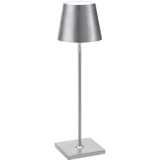 Poldina Pro Silver Leaf LED-Tischleuchte, wiederaufladbar und dimmbar mit einer Akkulaufzeit von bis zu 12 Stunden - Silber