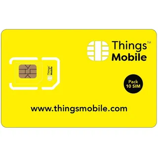 Packung 10 Prepaid-SIM-Karte Things Mobile für IOT und M2M mit weltweiter Netzabdeckung. Ideal für Domotik, GPS Tracker, Telemetrie, Alarme, Smart City, Automotive. Kredit nicht inbegriffen