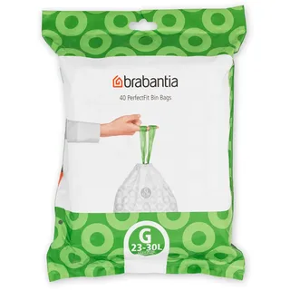 Brabantia Müllbeutel, 30 Liter, White, 40 Stück