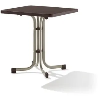 Sieger Boulevard-Klapptisch mit mecalit-Pro-Platte 70 x 70 x 72 cm champagner/schieferdekor mocca