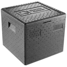 Bild von EPP-Thermobox Pizza schwarz mit Deckel 37,5 Liter - 41 x 41 x 36 cm - Pizzabox für Lieferservice