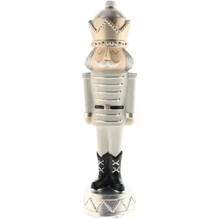 Dekorativer Soldat aus Polyresin, goldfarben, im Nussknacker-Stil, H 25 cm