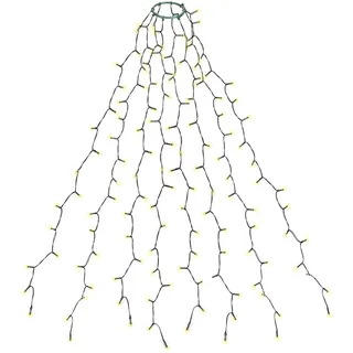 salcar 1,5m Weihnachtsbaum Lichterkette mit Ring und 8 Girlanden, 200er LED Christbaumbeleuchtung für 90cm bis 150cm Tannenbaum, Warmweiß