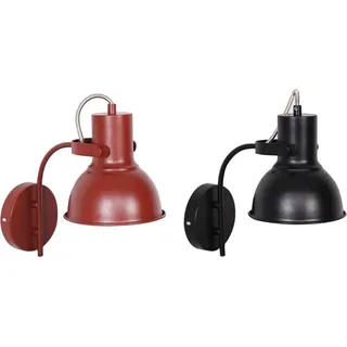 Wandleuchte DKD Home Decor 15 x 20 x 28 cm 16,5 x 26 x 28 cm Rot Schwarz Metall 220 V 50 W Loft (2 Stück)