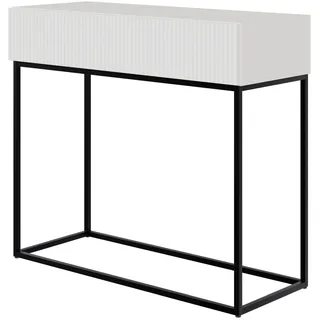 Selsey Konsolentisch Veldio, 90 cm, Weiß, Schwarze Beine