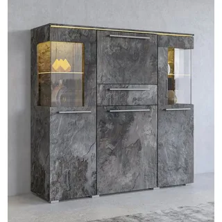 OTTO home Highboard 130 x 127,5 x 39 cm schwarz
