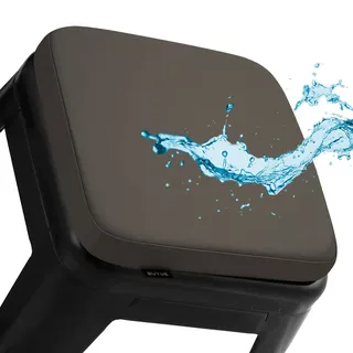BUYUE Enhanced Anti-Rutsch Magnetic Barhocker Kissen 1 Stück, Luxus PU-Leder wasserdicht kleine Sitzkissen für Café Bistro stapelbar Metallhocker (Quadrat, Braun, 1)