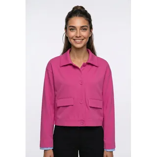 Smith & Soul Hemdjacke aus Interlock-Jersey, Umlegekragen, fuchsia