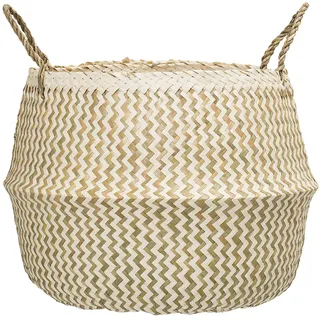 Bloomingville Aufbewahrungskorb Seegras ø 35 cm weiß
