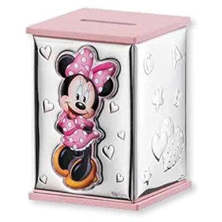 Valenti & Co – Disney Baby – Minnie – Spardose für Kinder aus Buntem Silber, Geschenkidee für Mädchen