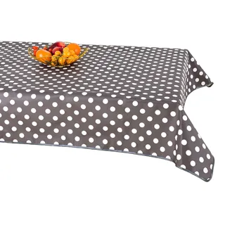 Wachstuch weiße Kreise abwischbar 160 x 220 cm oval - Bunt