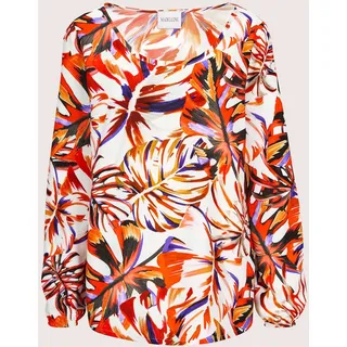 MADELEINE Langarmbluse "Bluse Florale Langarmbluse aus Viskose", weiß, orange, gemustert
