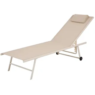 BEST Freizeitmöbel Sonnenliege Travis 185 cm x 55 cm x 97 cm Beige