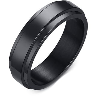 Epinki Fidget Ring Herren, Spinner Ringe für Männer Frauen Teen Cool 6mm Angst Ringe Edelstahl Fidget Ring Stressabbau Hochzeit Versprechen Band Ringe, Gr.67 (21.3)