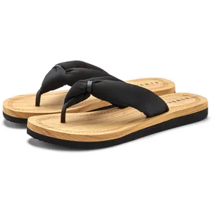 Badezehentrenner ELBSAND "Sandale,Badelatsche,Flip Flop,Mule, Pantolette,Badeschuhe,Sommerschuhe", Damen, Gr. 39, schwarz, Obermaterial: 100% Textilmaterial. Decksohle: 100% Synthetik. Futter: 100% Textilmaterial. Laufsohle: 100% Synthetik, kontrastfarbene Details, Schuhe Badezehentrenner, Zehentrenner mit wasserabweisender und ultraleichter Sohle VEGAN
