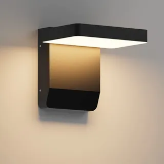 K-Bright 20W LED Wandleuchte Aussen Schwarz | 3000K Warmes Licht Aussenleuchte, IP65 Waterproof LED Außenwandleuchte für Balkon, Garten, Garage, Wege und Haustür