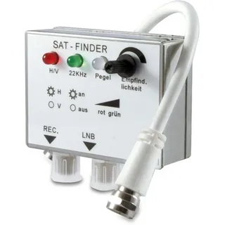 TELESTAR Satfinder mit LED und Kabel – Satelliten-Finder (schnelle und präzise Ausrichtung der Satschüssel, Empfindlichkeitsregler, Akustiksignal)