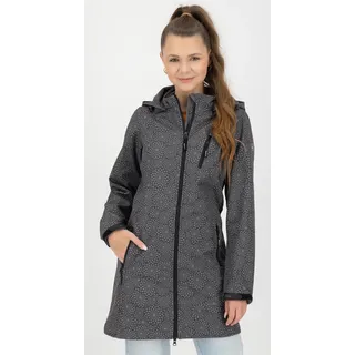 DEPROC activ DEPROC-Active Damen, Übergangsjacke Shelby Long, Wind- & Wasserabweisend, Outdoorjacke, Kurzmantel Für Frühling Herbst Softshellmantel, schwarz, 38 EU