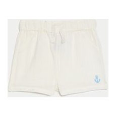 M&S Collection Shorts aus reiner Baumwolle (0-3 Jahre) - Ivory, Ivory, 6-9 M