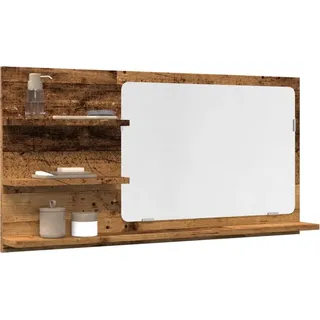 vidaXL Badspiegel mit Ablagen Altholz-Optik 90x11x45 cm Holzwerkstoff - Braun