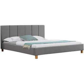 CARO-Möbel Polsterbett Jason Bettgestell 180x200 cm Doppelbett Designbett inklusive Lattenrost Textilbezug in grau Textil, Vintage, , 180x200 cm , Schlafzimmer, Betten, Polsterbetten