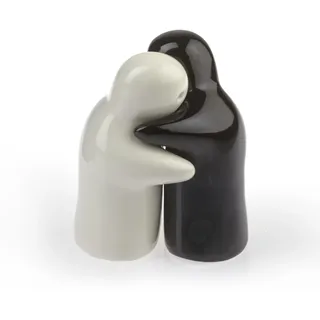 by-Bers Geist MenschenUmarmung, auch als Kuh, Maus, Tiere, Elefant Salzstreuer, Salz- und Pfefferstreuer Set als Geschenk, aus Keramik (S+P-Geist-SW)