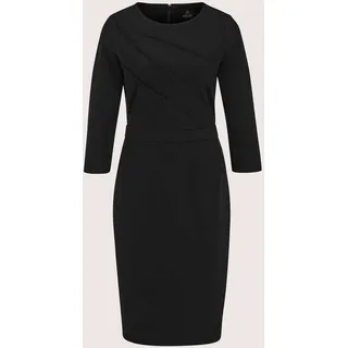 Jerseykleid MADELEINE "Etuikleid Schmales Jersey-Kleid mit Rundhals", Damen, Gr. 48, N-Gr, schwarz, Obermaterial: 68% Viskose CV. 27% Polyamid PA. 5% Elasthan EL., Modern, normal, Kleider Jerseykleid, mit Zierbiesen